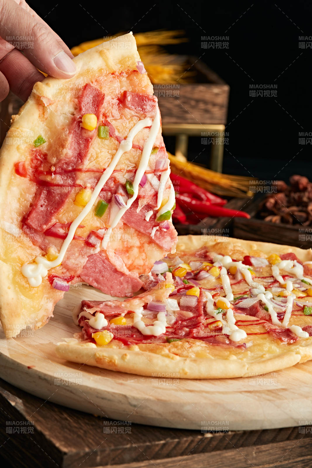 自制玉米火腿披萨