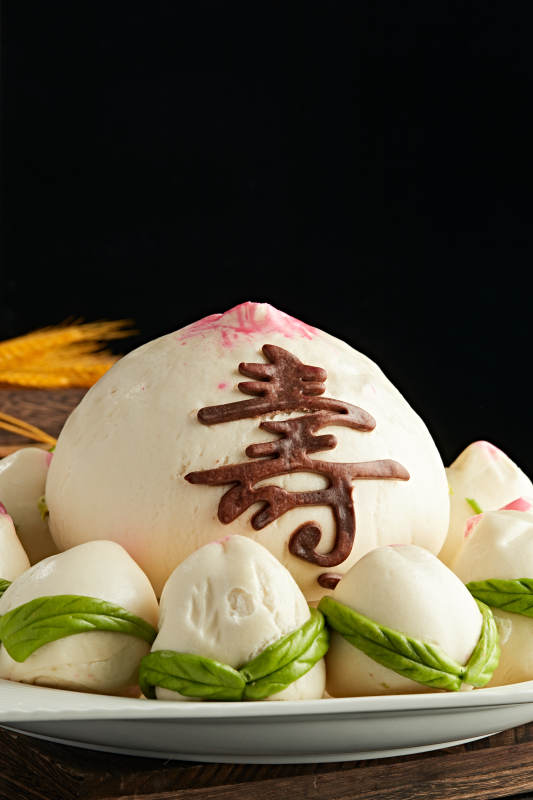 蒸贺寿寿桃大花馍