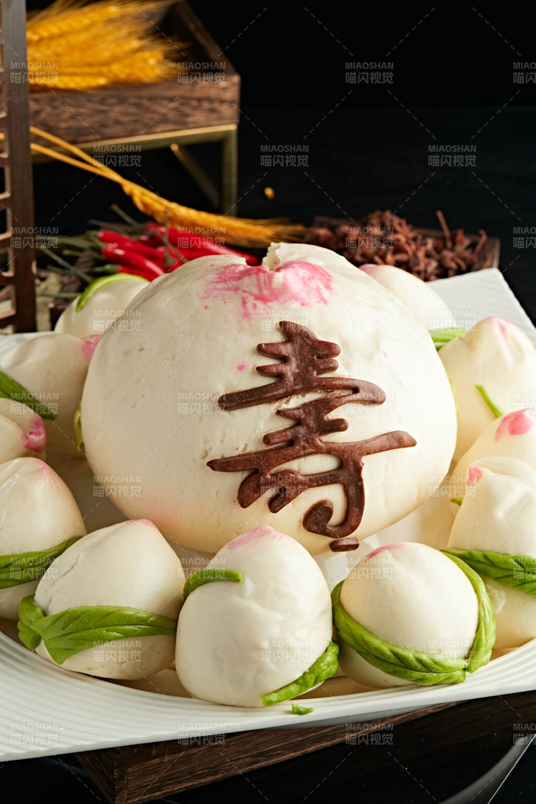 蒸贺寿寿桃大花馍