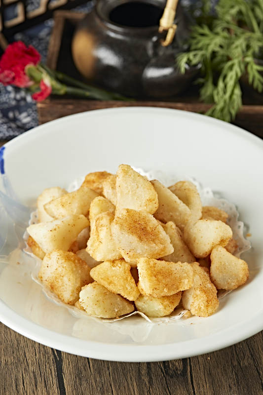 椒盐散粉油炸土豆块