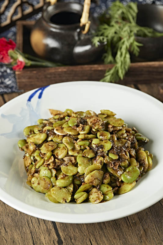 肉沫梅菜炒蠶豆