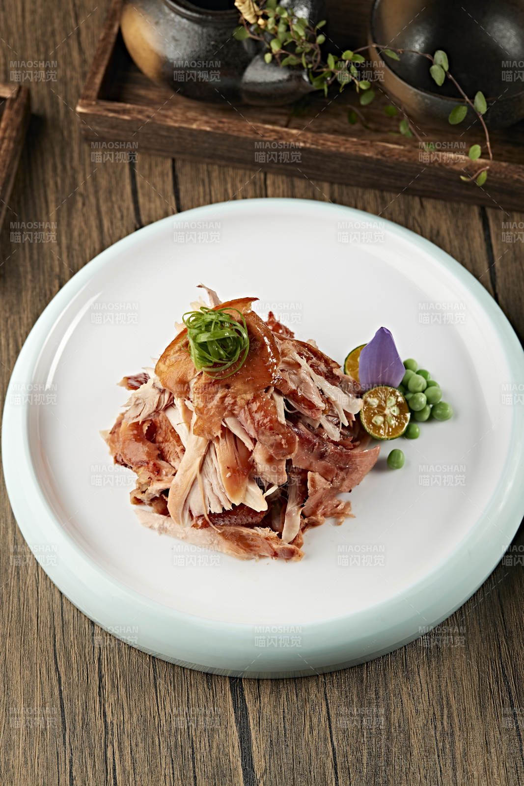 美味手撕熏雞-攝影圖