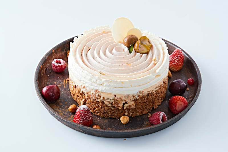 香烤坚果碎烧板栗金箔冰激凌蛋糕