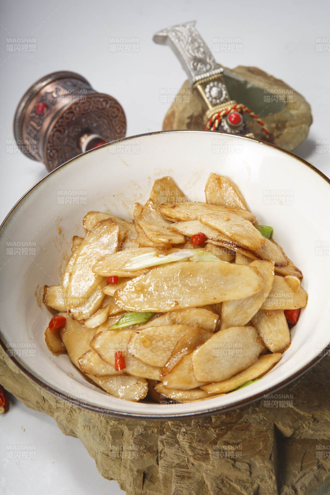 香锅素炒杏鲍菇