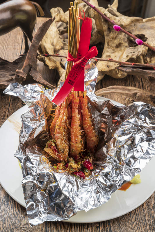 香辣锡纸串串虾