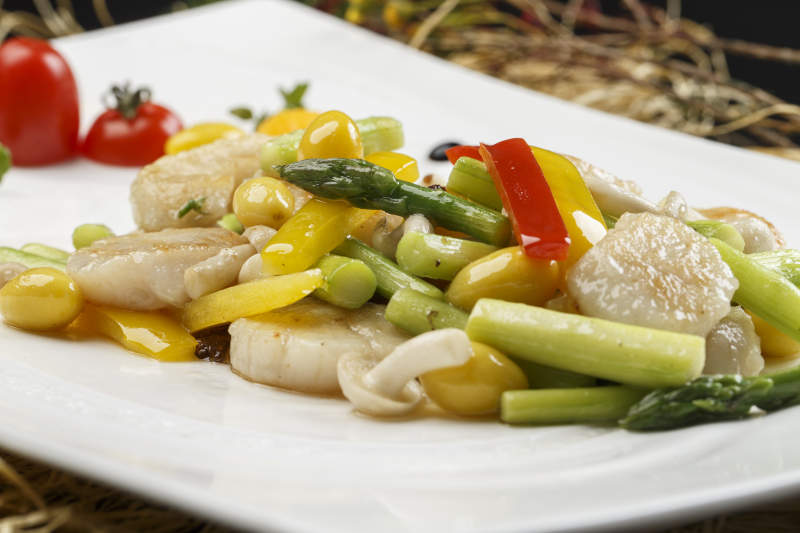 遍野芝兰煎澳带蒜薹鸡枞菌带子