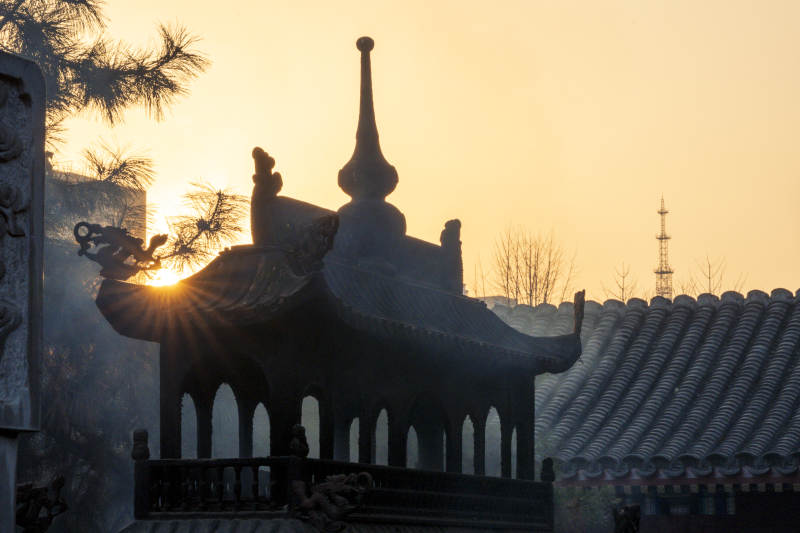 夕阳下的白云观