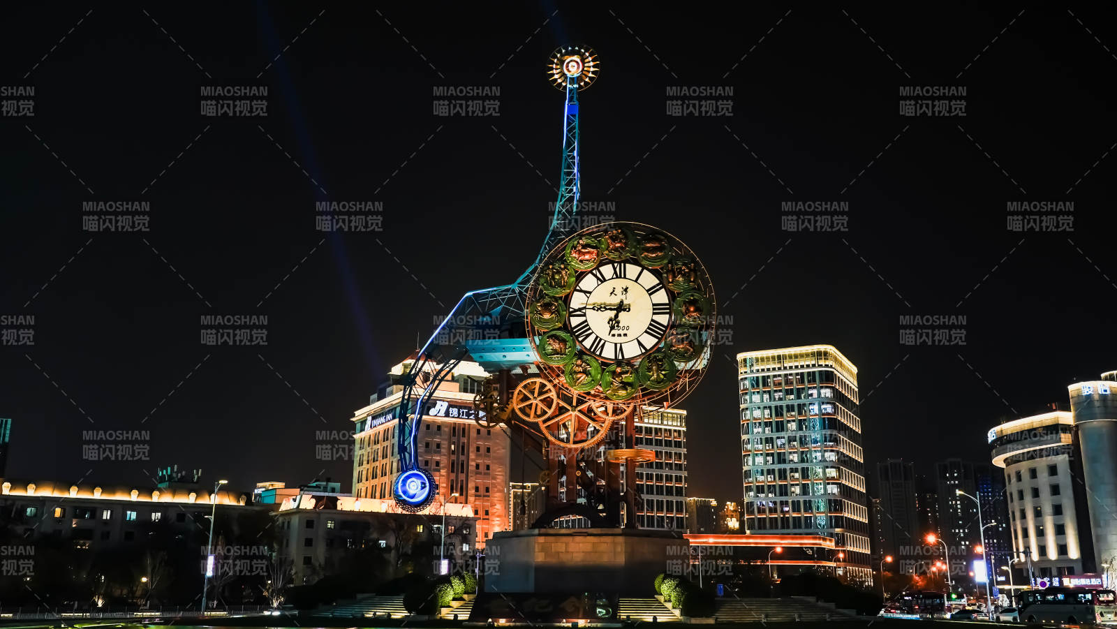 天津夜景世纪钟