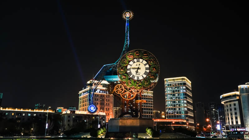 天津夜景世纪钟