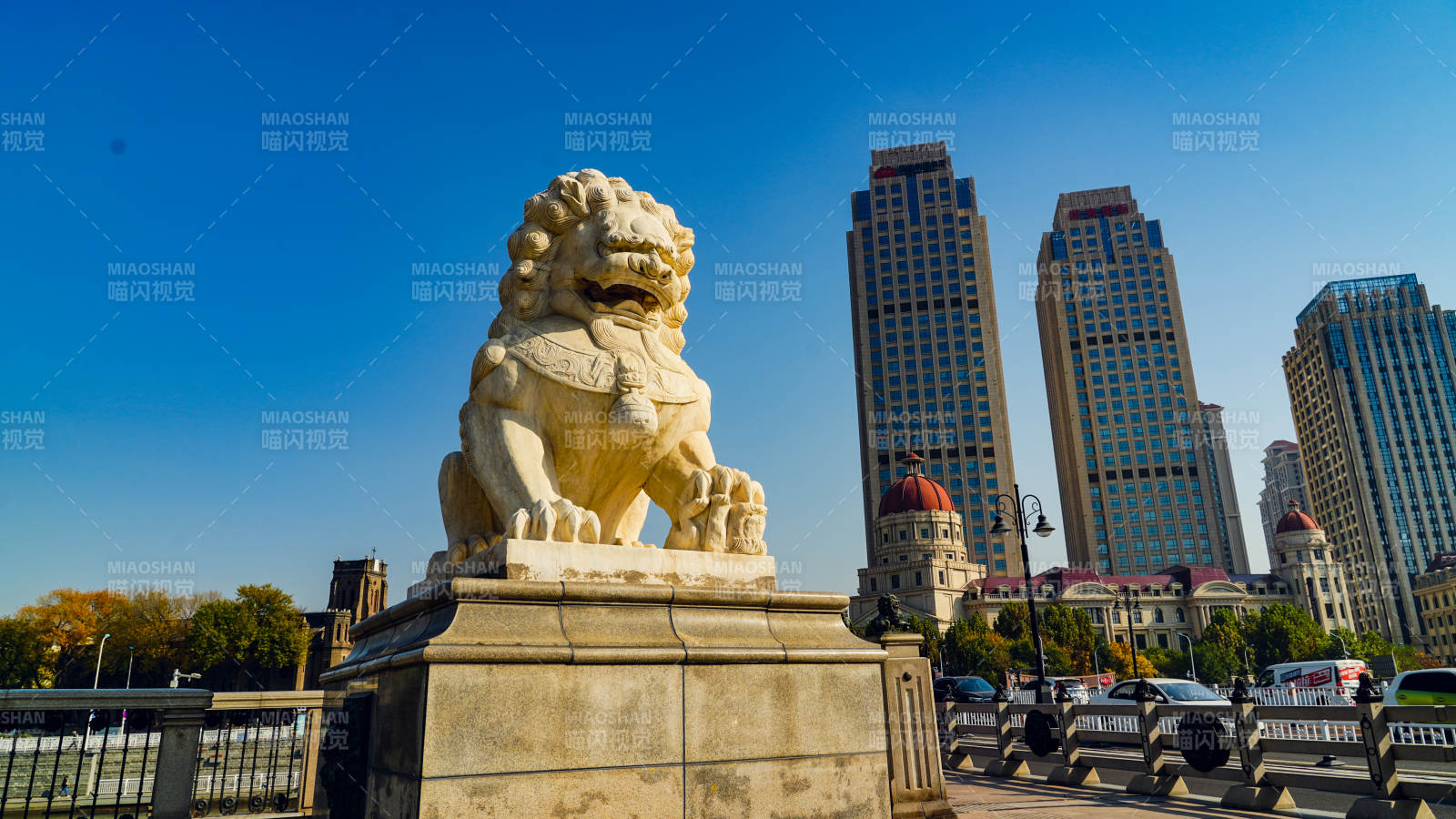 天津狮子桥石狮守卫城市天际