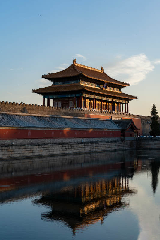 北京故宫角楼倒影