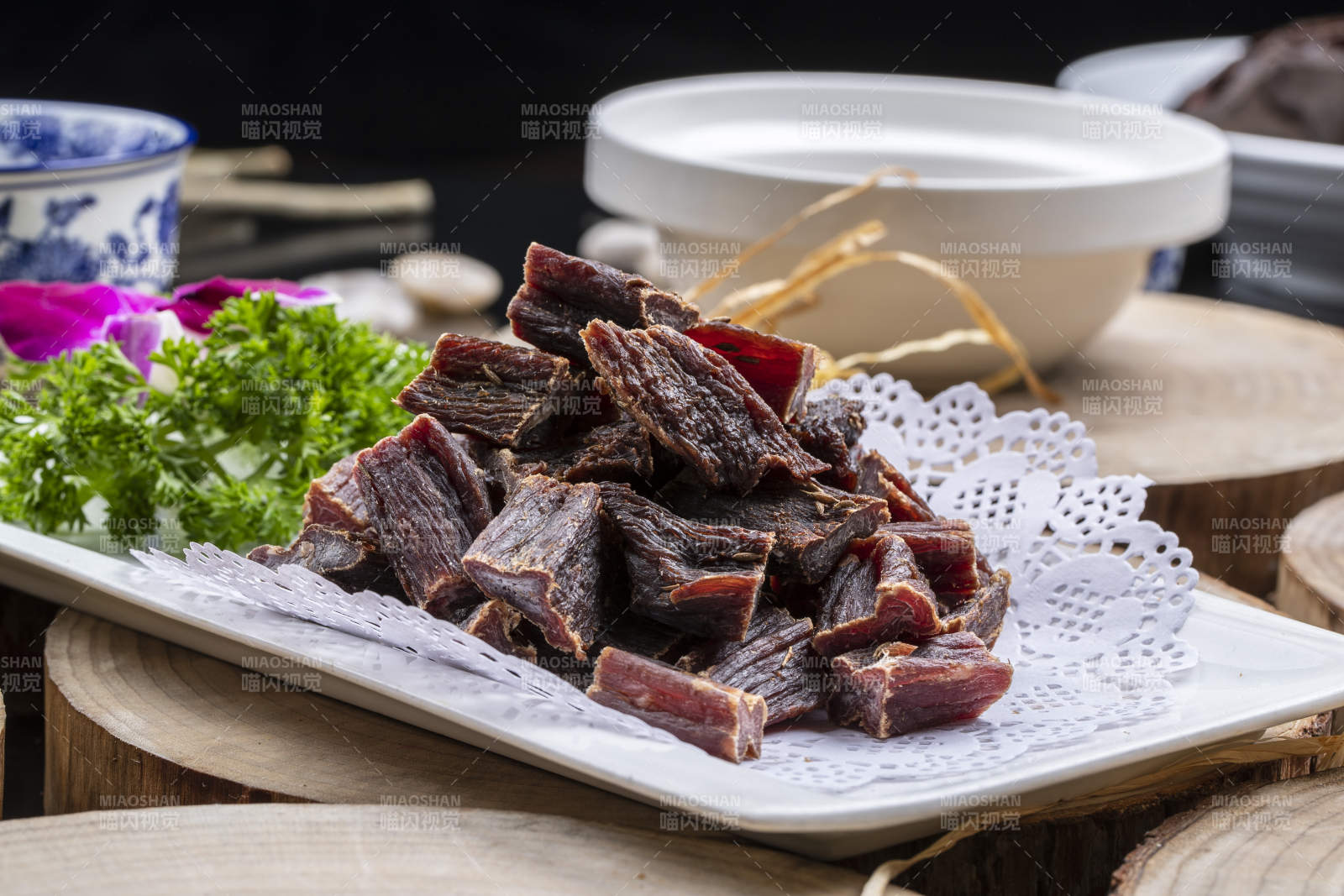 風干牛肉成吉思汗軍糧-攝影圖