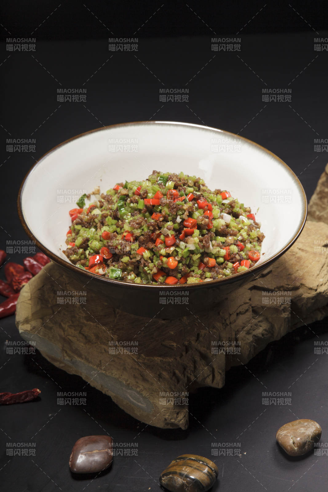 西芹米椒牛肉碎