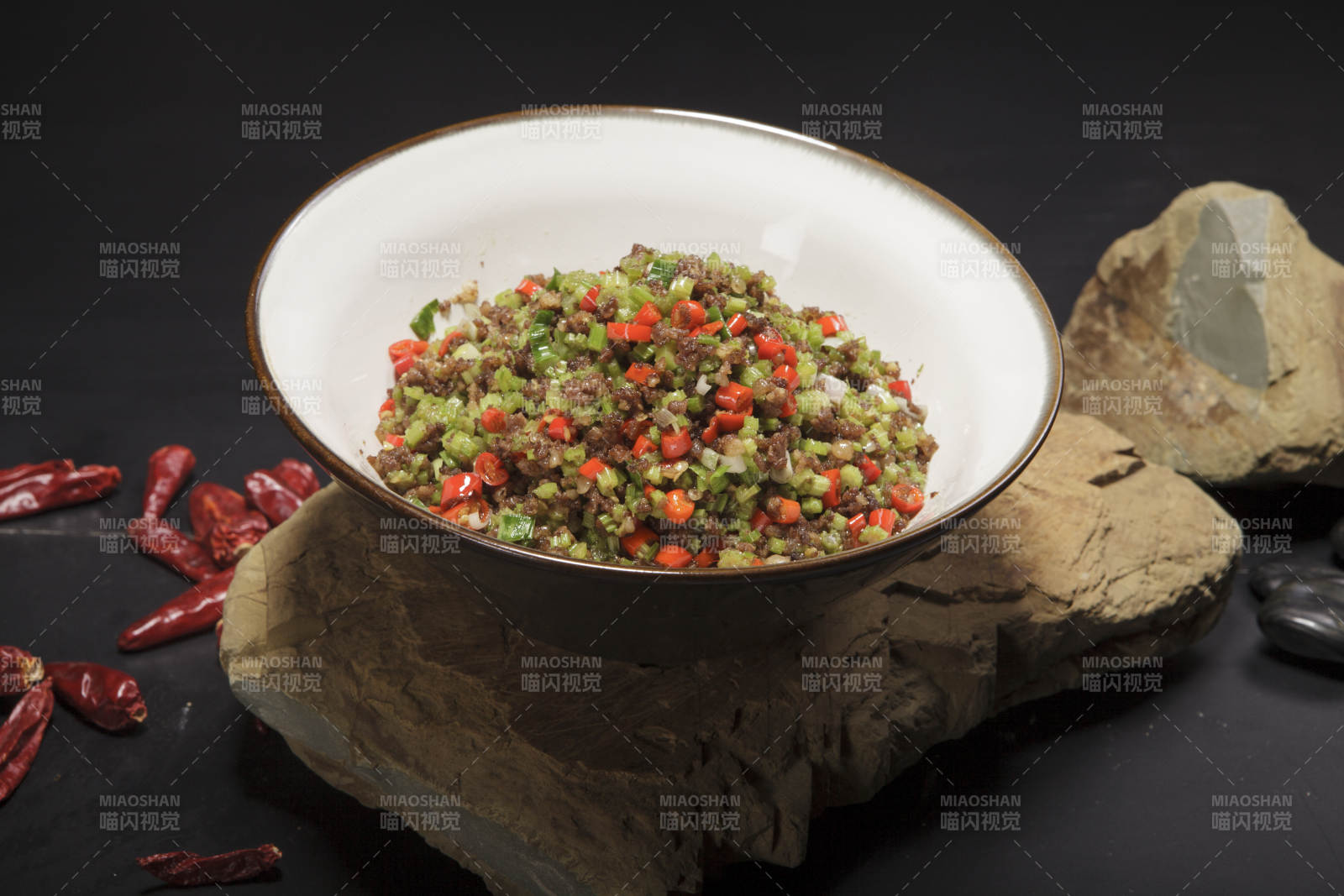 西芹米椒牛肉碎