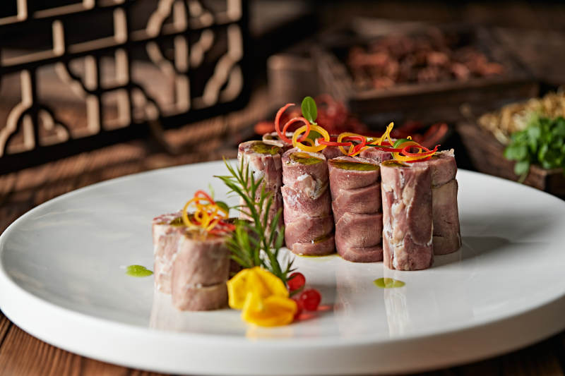 椒麻口条牛舌卷