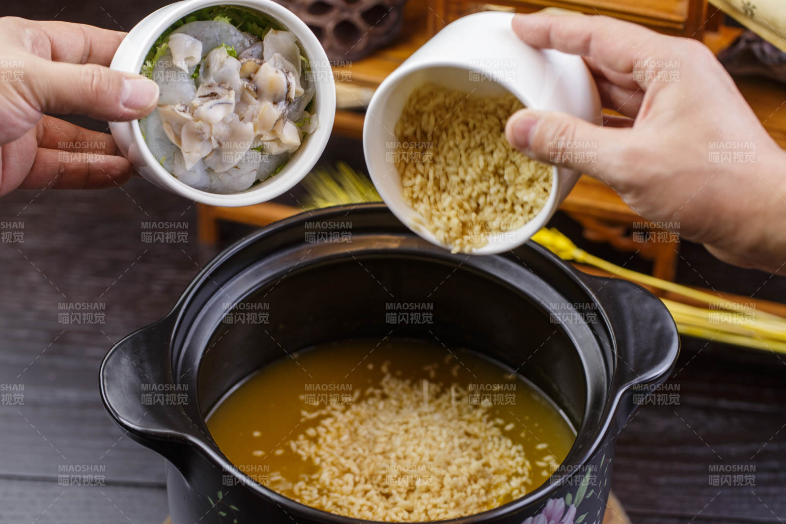 養生薏米海鮮粥-攝影圖