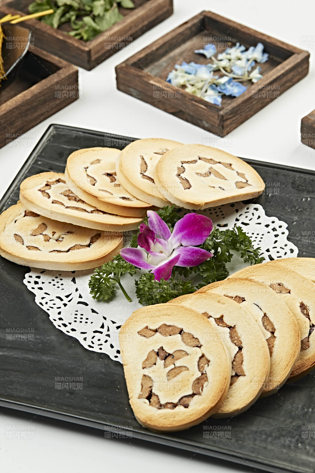 香烤干香豆馅馍片