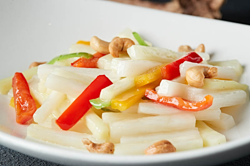 小炒果仁腰果彩椒芥兰笋