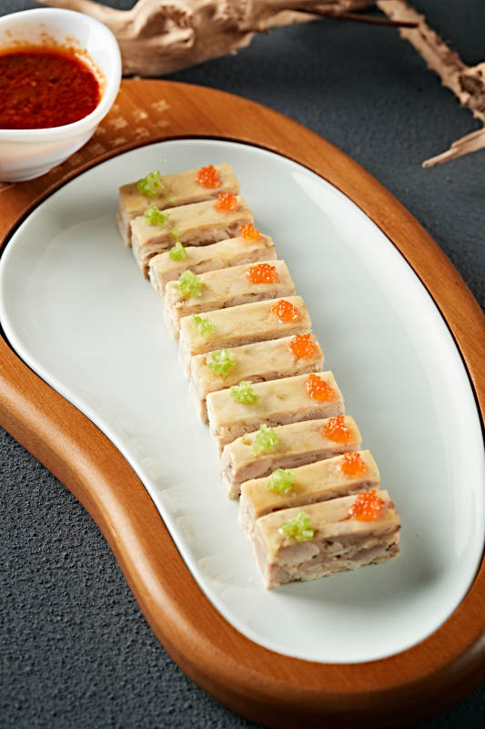 冷切蘸汁三黄鸡压鸡皮冻