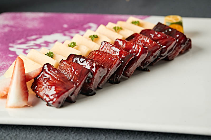 较重松板肉配蜜瓜