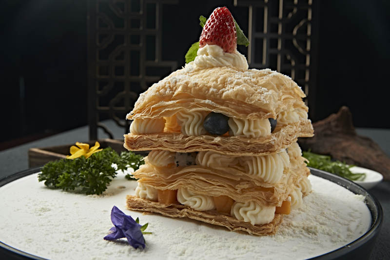 自制糖霜千层奶油酥皮拿破仑蛋糕