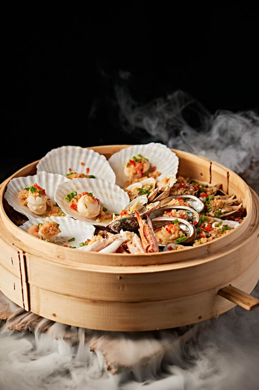 笼屉香蒸蒜蓉香辣海鲜大咖