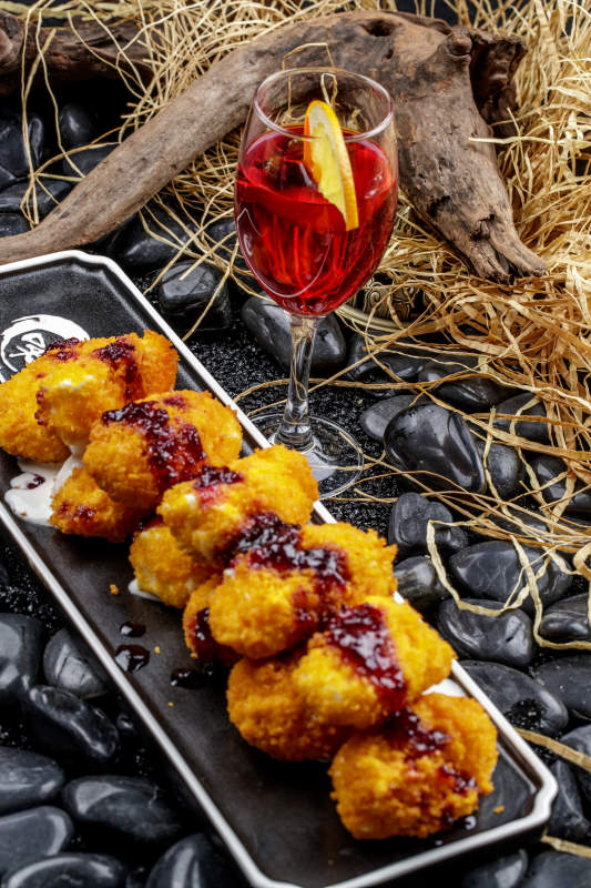 美味小吃藍莓醬炸榴蓮