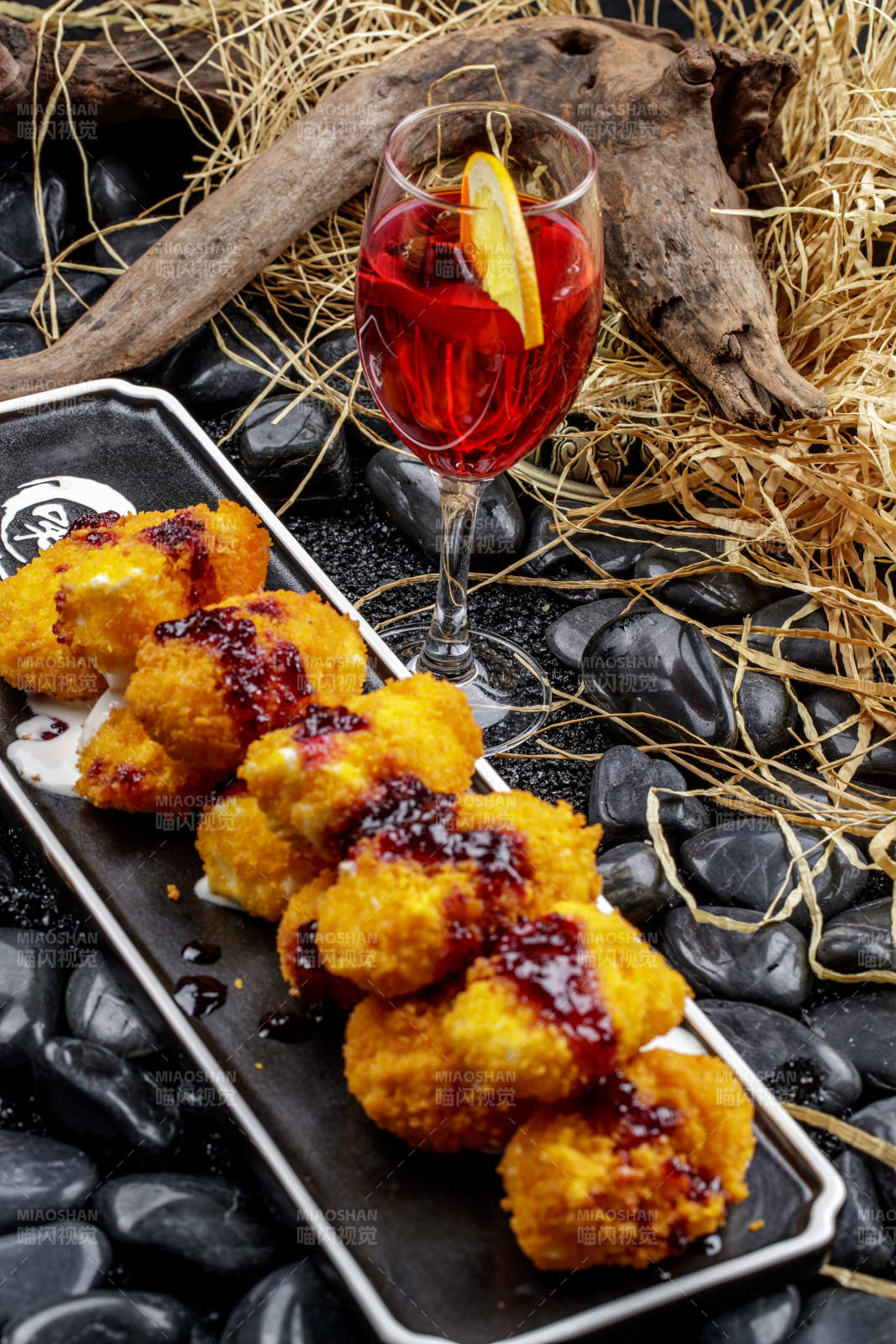 美味小吃藍莓醬炸榴蓮