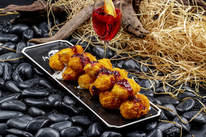 美味小吃藍莓醬炸榴蓮