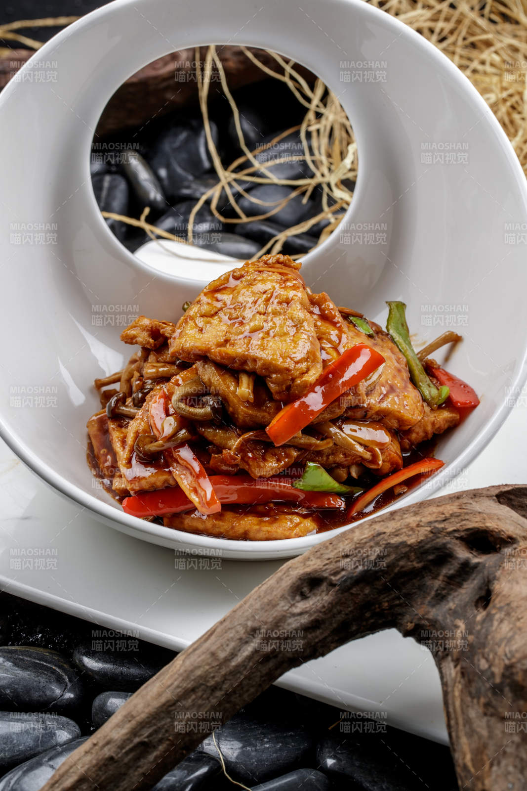 糖醋熘海鮮菇油炸南豆腐