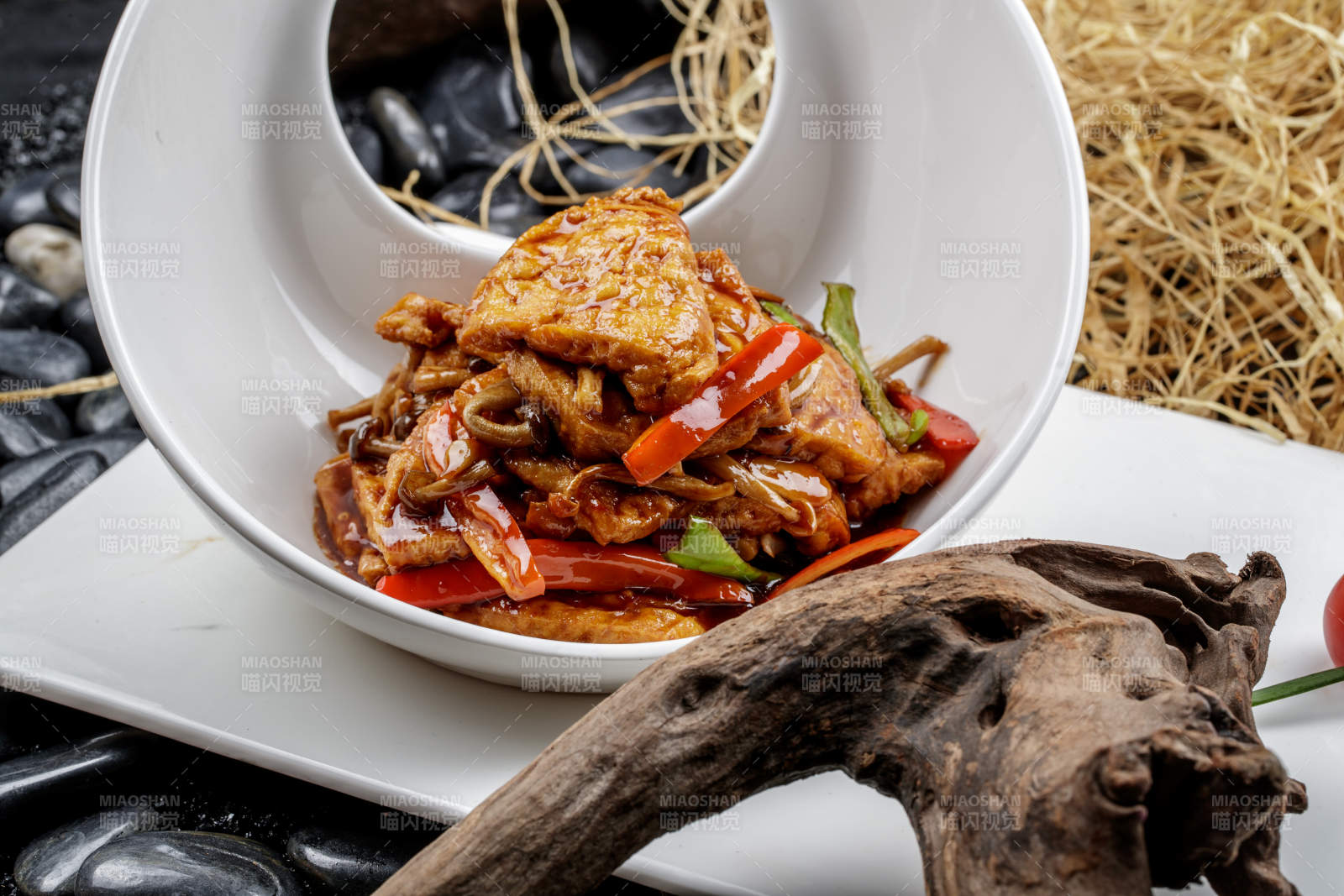 糖醋熘海鮮菇油炸南豆腐