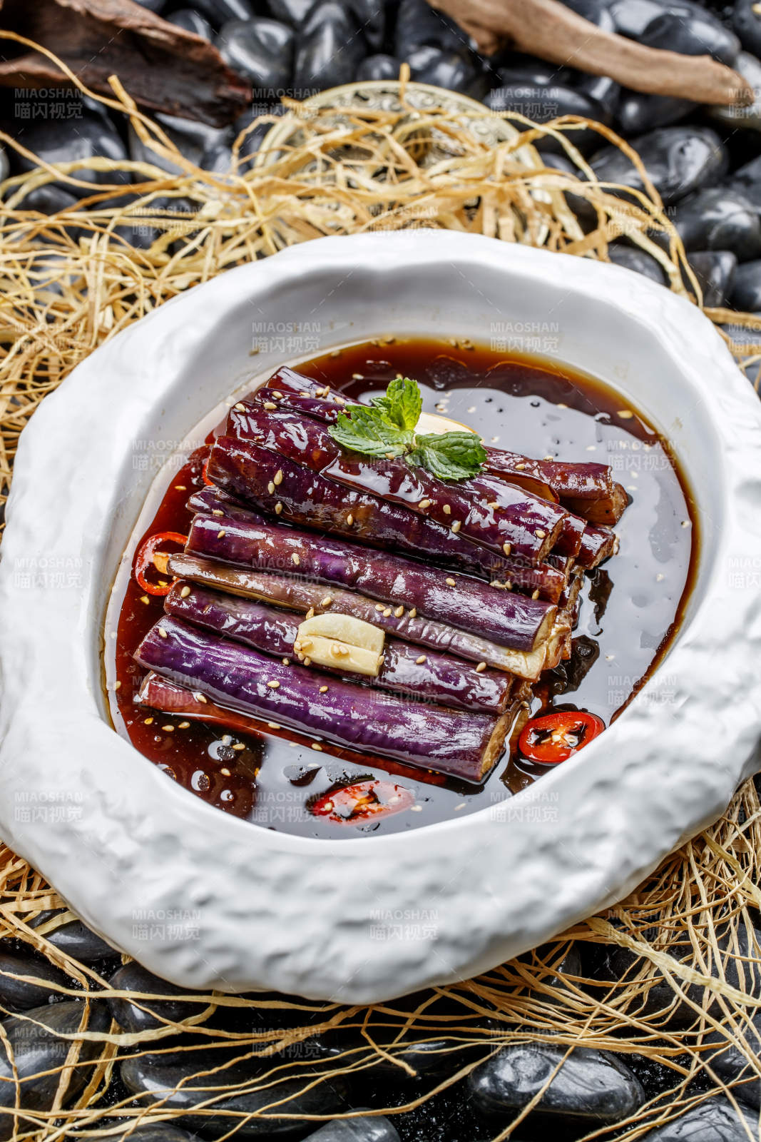 蒜香紅油蒸茄子