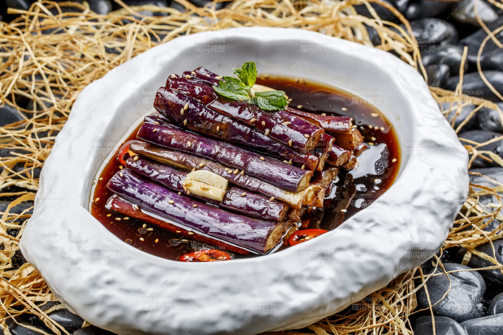 蒜香紅油蒸茄子