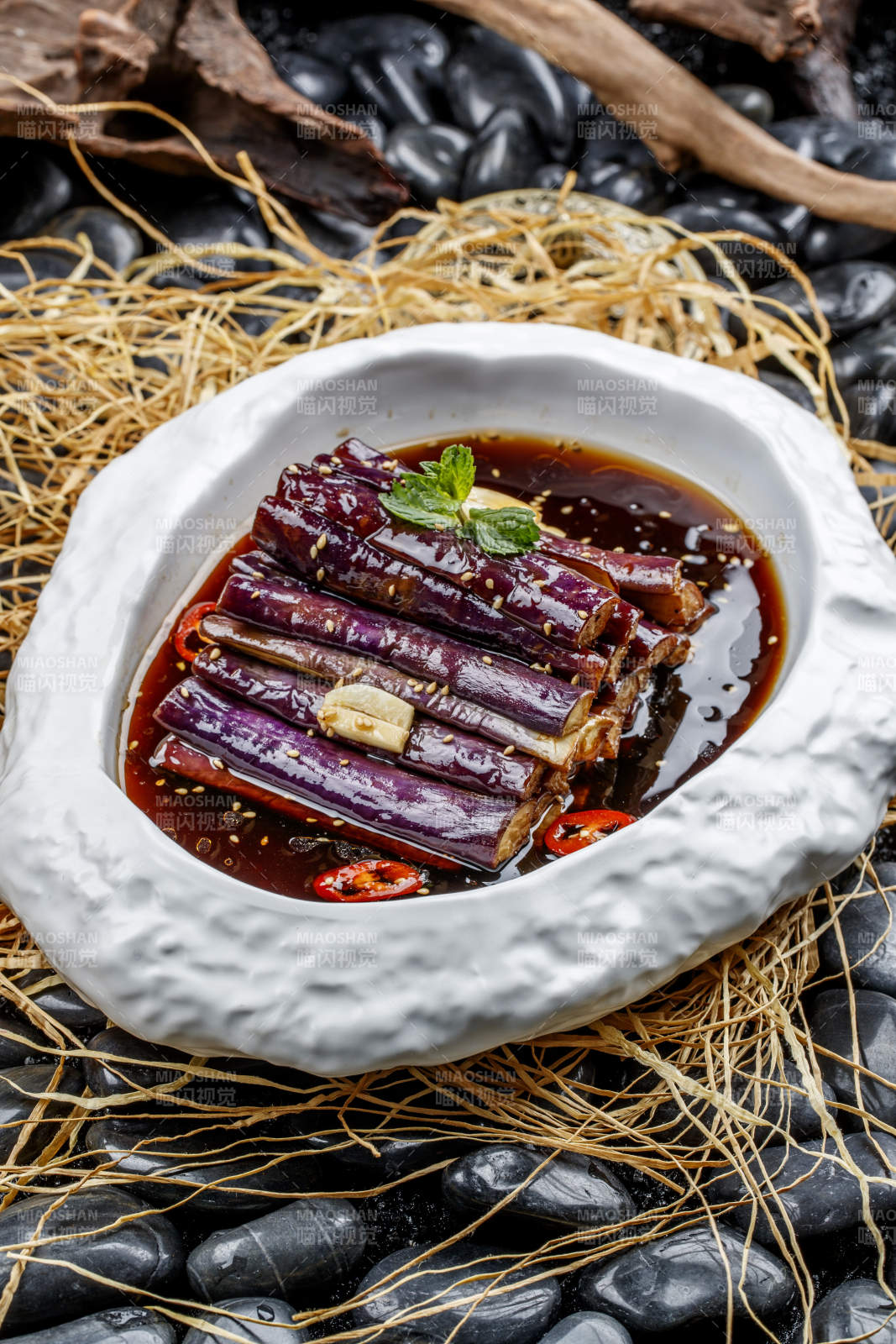 蒜香紅油蒸茄子