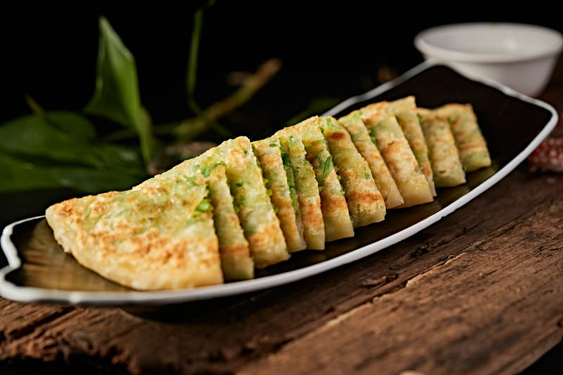 青椒丝豆角丝馅料烙大饼