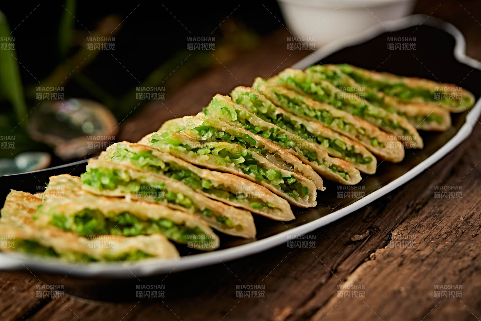 青椒丝豆角丝馅料烙大饼