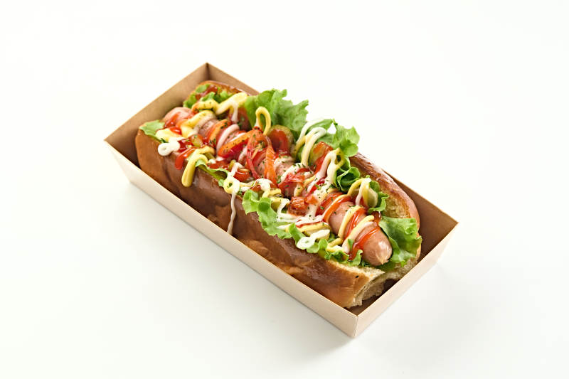 西餐快餐美式热狗面包