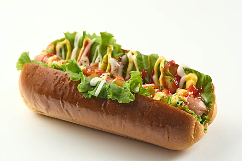 西餐快餐美式热狗面包