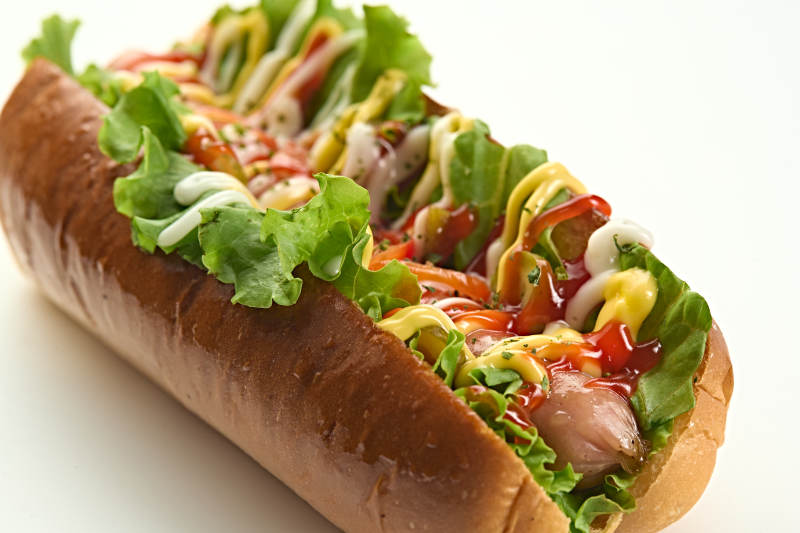 西餐快餐美式热狗面包