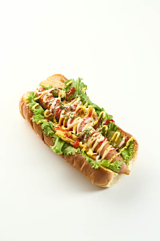 西餐快餐美式热狗面包