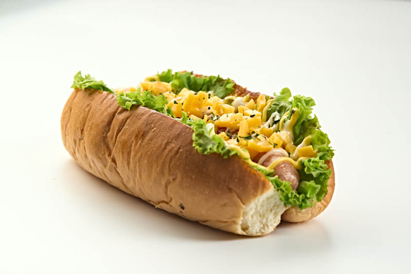 西餐快餐美式热狗面包