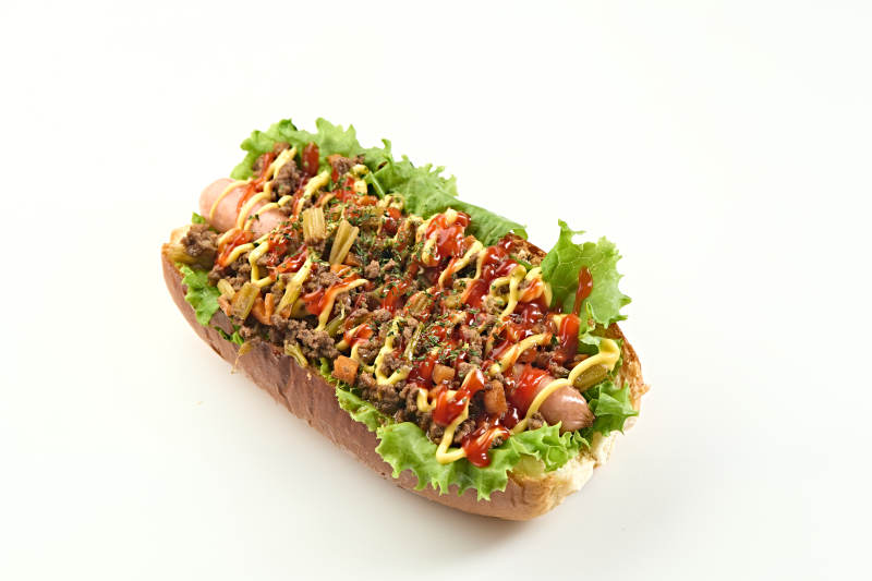 西餐快餐美式热狗面包