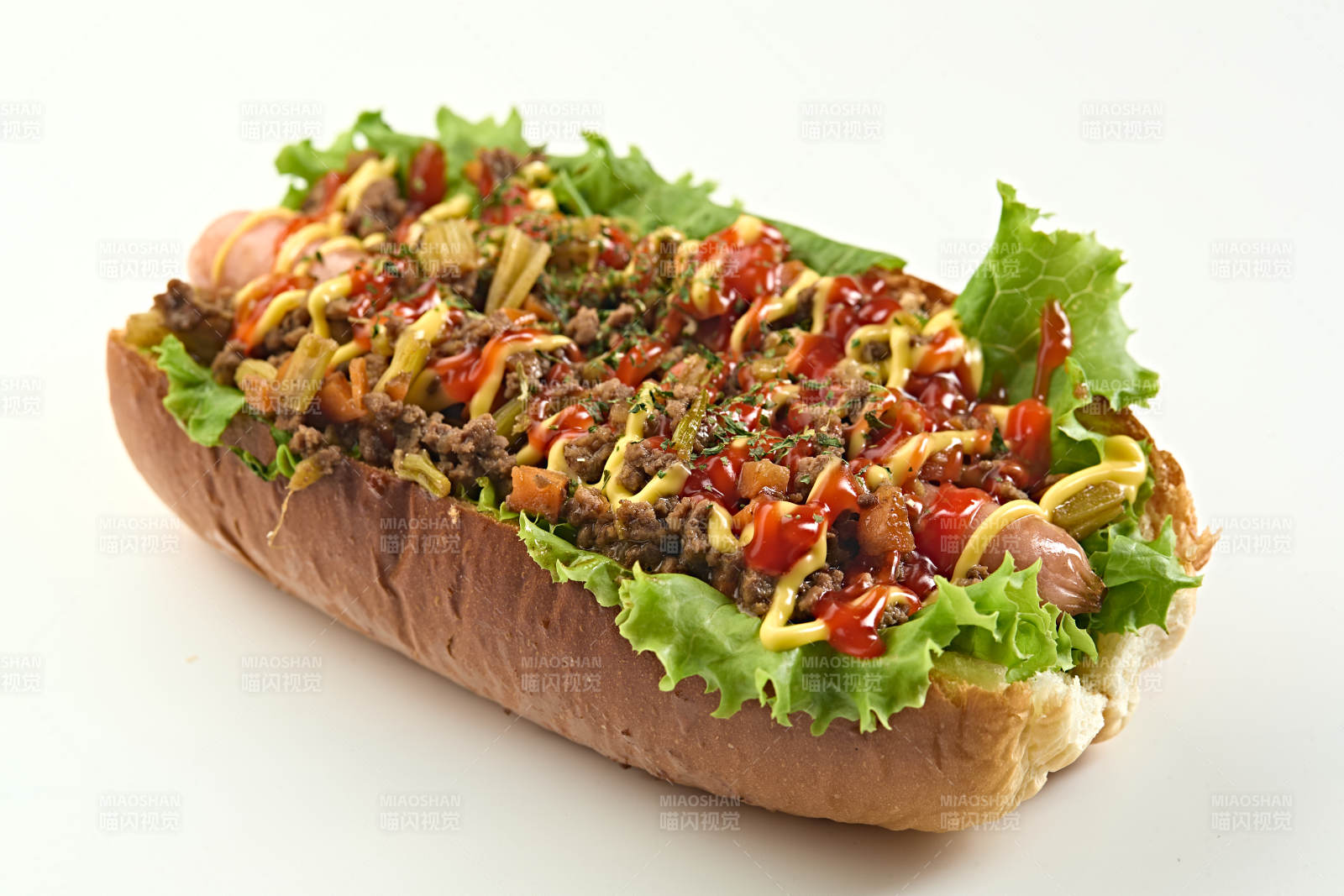 西餐快餐美式热狗面包