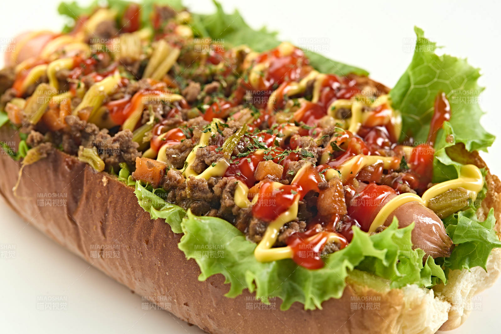 西餐快餐美式热狗面包