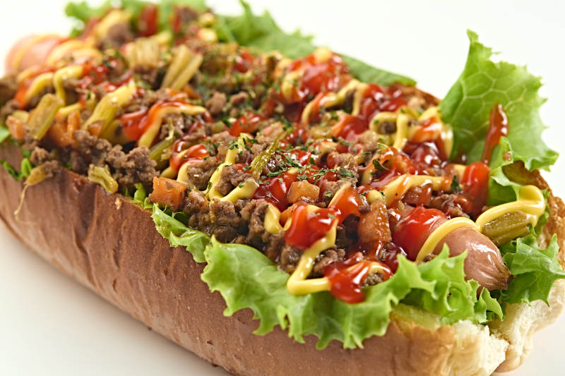 西餐快餐美式热狗面包