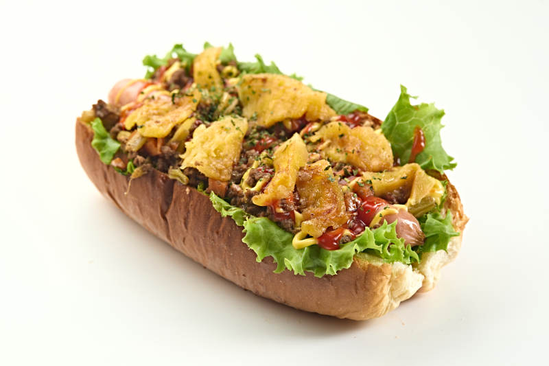 西餐快餐美式热狗面包