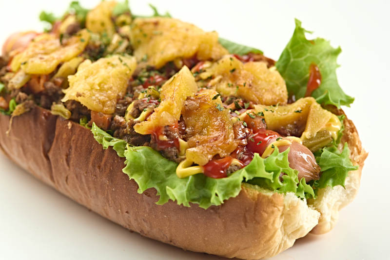 西餐快餐美式热狗面包