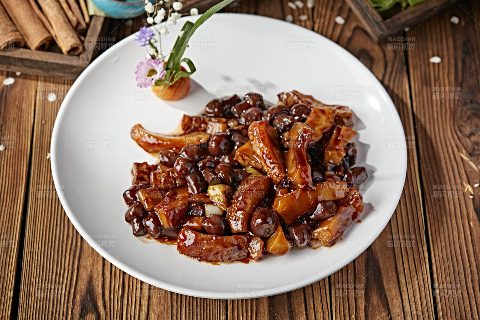 蔥燒肉菌菇海參皮