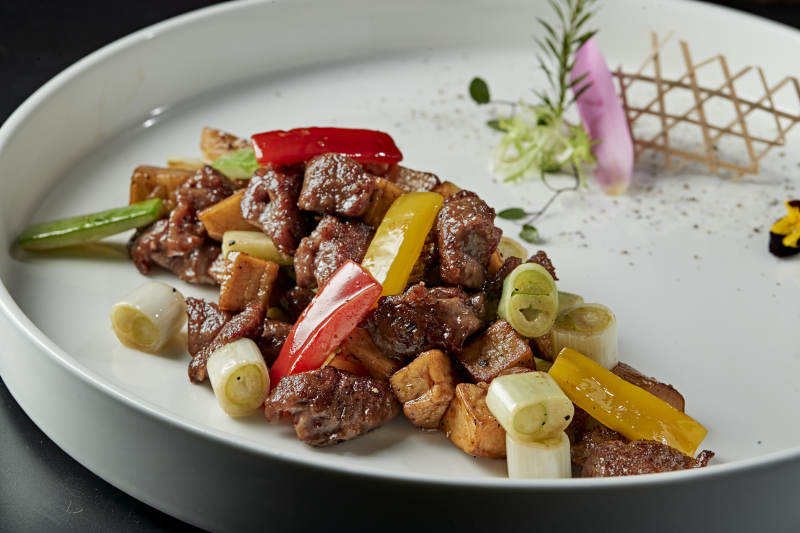 黑胡椒杏鲍菇牛仔粒