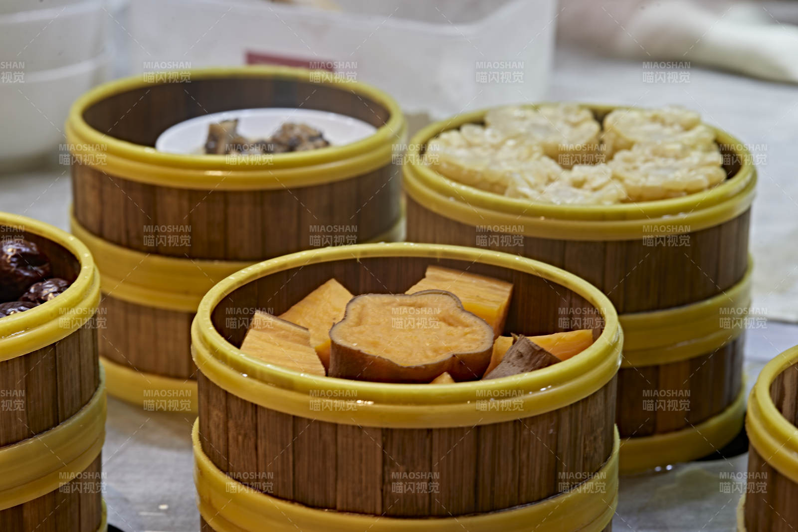 高檔星級酒店自助餐的小籠蒸糕點